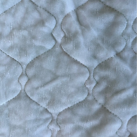 Vintage MCM Quilted Coverlet Bedspread Retro Floral Green Yellow 96x102 GUC - Picture 4 of 10